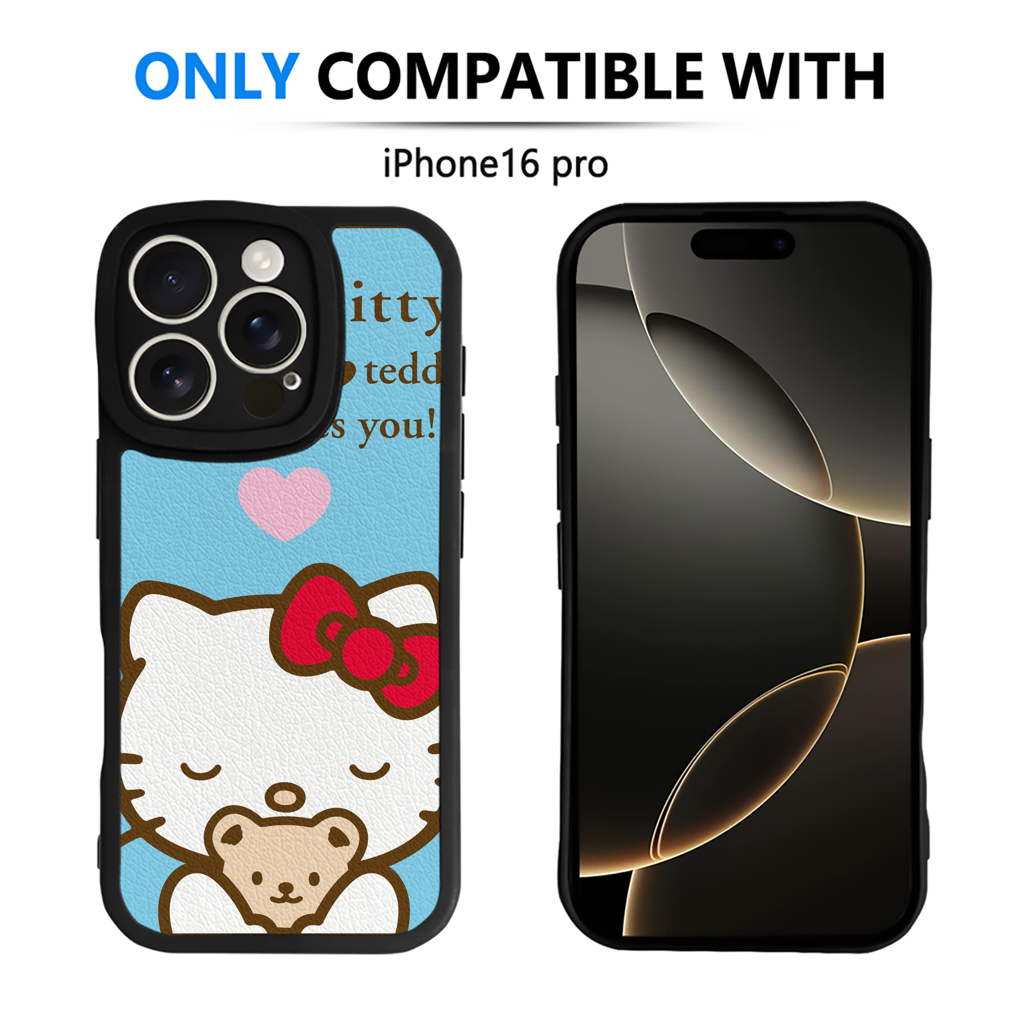 （画像用） Hello Kitty ハローキティ 【iPhone 16シリーズ対応】シリコンスマホケース（レザー調） 材質：シリコン
